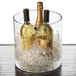 Flynn Modern Clear Glass Easy Carry Ice Bucket Cooler|