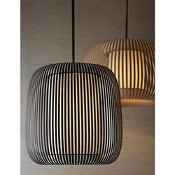 Mia Modern Classic Beige White Banded Shade Gold Antique Brass Pendant|