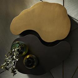 Meadow Modern Classic Antique Bronze Iron Abstract Oval Coffee Table|