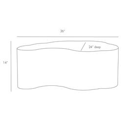 Meadow Modern Classic Antique Bronze Iron Abstract Oval Coffee Table|