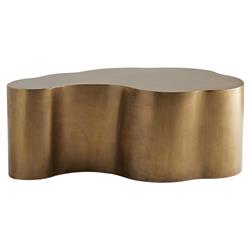 Meadow Modern Classic Gold Antique Iron Abstract Brass Curved Coffee Table|