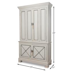Rafaela French Country Grey Reclaimed Pine Wood Armoire|