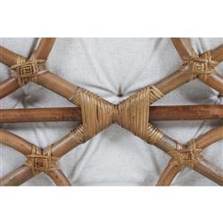 Watson Coastal Beach Brown Rattan Tufted Wing Back Occasional Arm Chair|