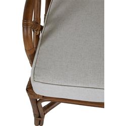 Watson Coastal Beach Brown Rattan Tufted Wing Back Occasional Arm Chair|