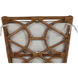 Watson Coastal Beach Brown Rattan Tufted Wing Back Occasional Arm Chair|