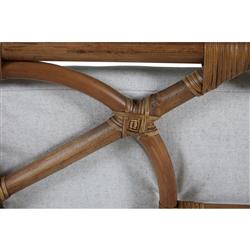 Watson Coastal Beach Brown Rattan Tufted Wing Back Occasional Arm Chair|