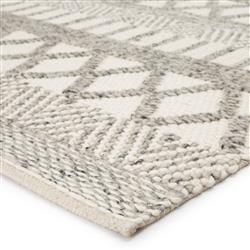 Scandinavia Dula Modern Ivory Grey Wool Striped Patterned Rug - 2'x3'|