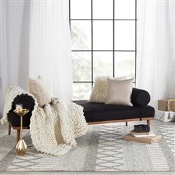 Scandinavia Dula Modern Ivory Grey Wool Striped Patterned Rug - 2'x3'|