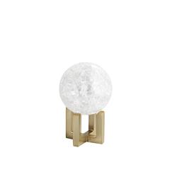Macarthur Hollywood Regency Crystal Gold Brass Globe Sculpture - Set of 3|