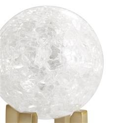 Macarthur Hollywood Regency Crystal Gold Brass Globe Sculpture - Set of 3|