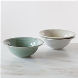 Simon Pearce Modern Classic Belmont 6" Round Crackle Celadon Stoneware Bowl|