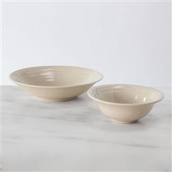 Simon Pearce Modern Classic Belmont Crackle Ivory Stoneware Pasta Bowl|