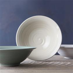 Simon Pearce Modern Classic Belmont Crackle Ivory Stoneware Pasta Bowl|