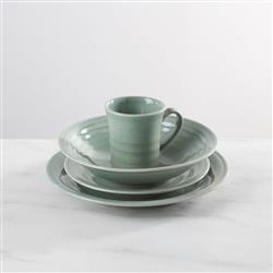 Simon Pearce Modern Classic Belmont Crackle Celadon Stoneware Dinner Plate|