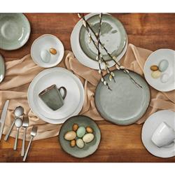 Simon Pearce Burlington Modern Classic Moss Glen Stoneware Dinner Plate|