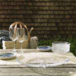 Simon Pearce Coastal Sand Dollar Glass Platter|