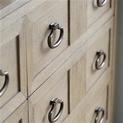 Sarabeth Modern French Brown Overlay 6 Drawer Wood Dresser|