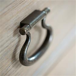 Sarabeth Modern French Patterned Cast Grille Antique Glass Brown Wood Buffet Sideboard|