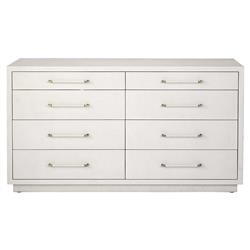 Taylor Modern White Upholstered 8 Drawer Wood Dresser|