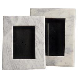 Jemima Modern Classic White Marble Photo Frame - 4x6|