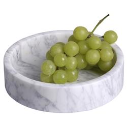 Jemima Modern Classic 6" Round White Marble Tray - Small|