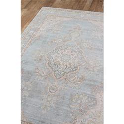 Esme Modern Classic Pastel Blue Beige Medallion Patterned Rug - 2'x3'|