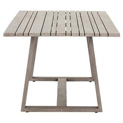 Cody Coastal Beach Angled Base Rectangular Grey Teak Outdoor Dining Table - 86.5"W|