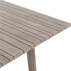 Cody Coastal Beach Angled Base Rectangular Grey Teak Outdoor Dining Table - 86.5"W|