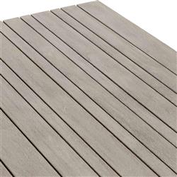 Cody Coastal Beach Angled Base Rectangular Grey Teak Outdoor Dining Table - 86.5"W|