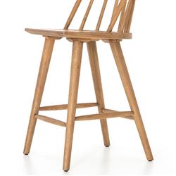Lara Rustic Lodge Brown Oak Windsor Counter Stool|