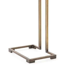 Damian Industrial Loft Slim Rectangular Antique Brass Side End Table|
