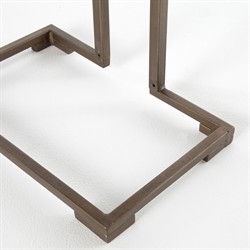 Damian Industrial Loft Slim Rectangular Antique Brass Side End Table|