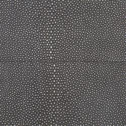 Ena Mid Century Grey Shagreen Wrapped Brass Accent Nightstand|