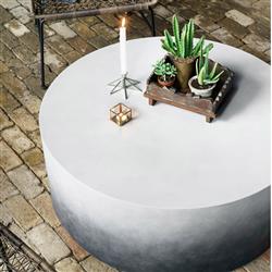 Asher Modern Classic Indigo Ombre Concrete Round Outdoor Coffee Table - Large|