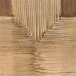 Jacob Coastal Beach Beige Cotton Rope Brown Mahogany Wood Frame Bench|