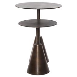 Ren Industrial Loft Antique Rust Round Outdoor Side End Table - Set of 2|