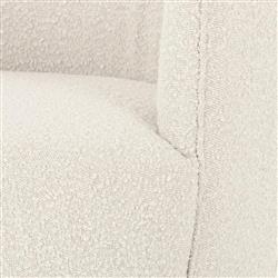 Samuel French Country Beige Performance Boucle Brown Wood Swivel Arm Chair|