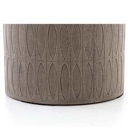 Jeremy Modern Classic Grey Concrete Round Outdoor Drum End Table|