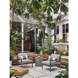 Jeremy Modern Classic Grey Concrete Round Outdoor Drum End Table|