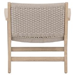 Dion Coastal Light Grey Woven Rope Washed Natural Teak Wood Outdoor Arm Chair|