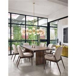 Nora Rustic Lodge Beige Walnut Wood Grey Iron Strap Rectangular Dining Table - 94"W|