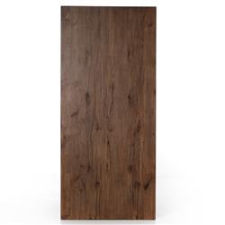 Nora Rustic Lodge Beige Walnut Wood Grey Iron Strap Rectangular Dining Table - 94"W|