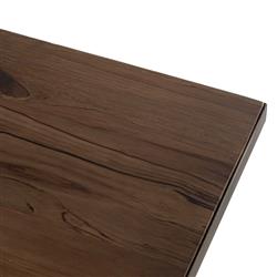 Nora Rustic Lodge Beige Walnut Wood Grey Iron Strap Rectangular Dining Table - 94"W|