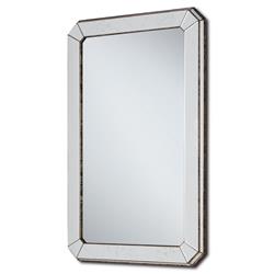 Hollywood Regency Antique Mirror Classic Bevel Cut Wall Mirror|