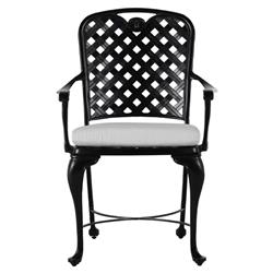 Provance Ancient Earth White Cushion Outdoor Dining Arm Chair|