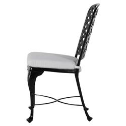 Provance Modern Ancient Earth White Cushion Outdoor Dining Side Chair|