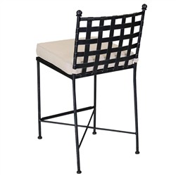 Aurore French Beige Cushion Metal Outdoor Bar Stool|