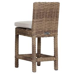 Aria Coastal Beige Cushion Brown Outdoor Counter Stool|