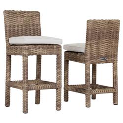 Aria Coastal Beige Cushion Brown Outdoor Counter Stool|