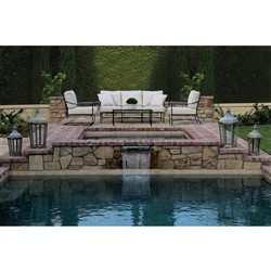 Aurore French Beige Cushion Metal Outdoor Club Arm Chair|